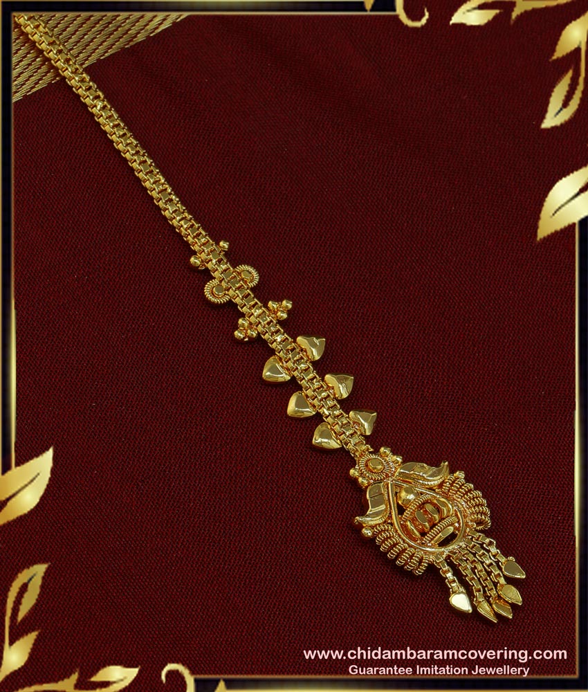 NCT156 - One Gram Gold Plated Cute Simple Design Maang Tikka for Kids