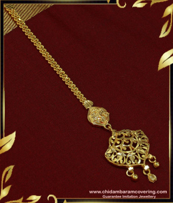 NCT164 - Original One Gram Gold Plated Stylish Gold Design Maang Tikka for Girls 