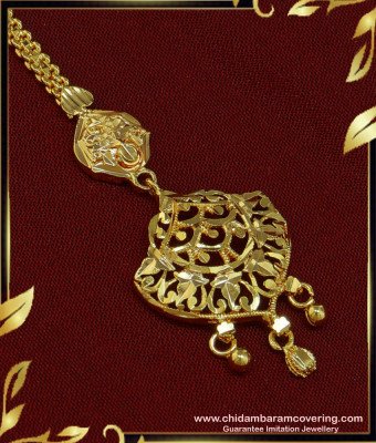 NCT164 - Original One Gram Gold Plated Stylish Gold Design Maang Tikka for Girls 