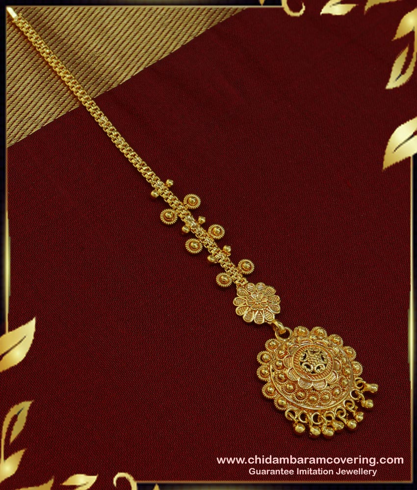 NCT166 - Traditional Gold Maang Tikka Designs Wedding Papidi Billa Models 