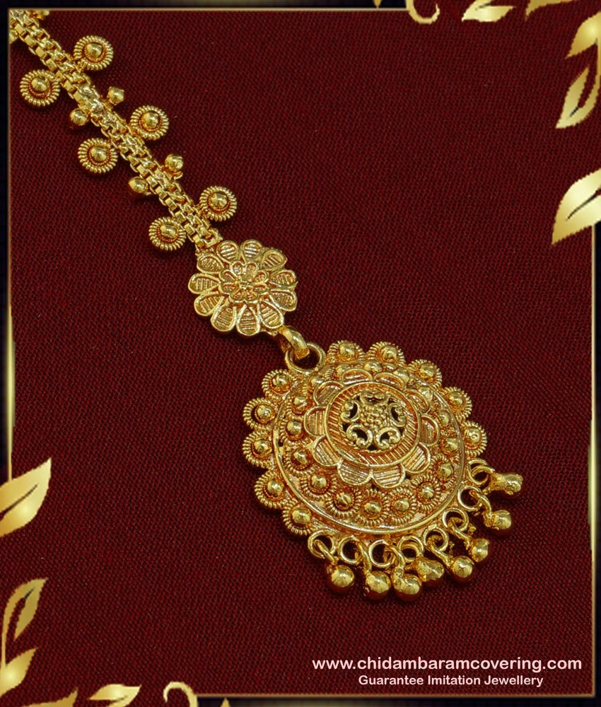 NCT166 - Traditional Gold Maang Tikka Designs Wedding Papidi Billa Models 