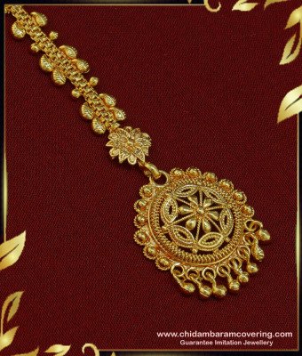 NCT167 - Bridal Maang Tikka Gold Designs Latest One Gram Gold Nethi Chutti Online