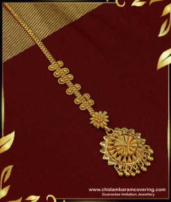 NCT168 - Beautiful Flower Design One Gram Gold Maang Tikka Collections Buy Online 