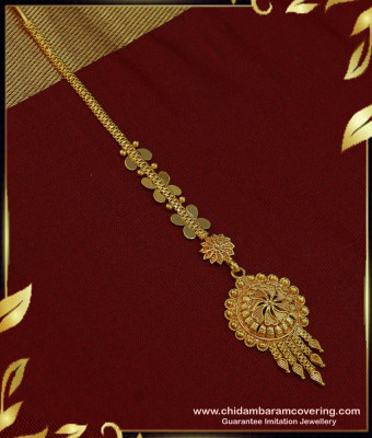 NCT172 - Traditional Gold New Model Papidi Billa Designs Wedding Maang Tikka Online