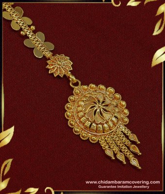 NCT172 - Traditional Gold New Model Papidi Billa Designs Wedding Maang Tikka Online