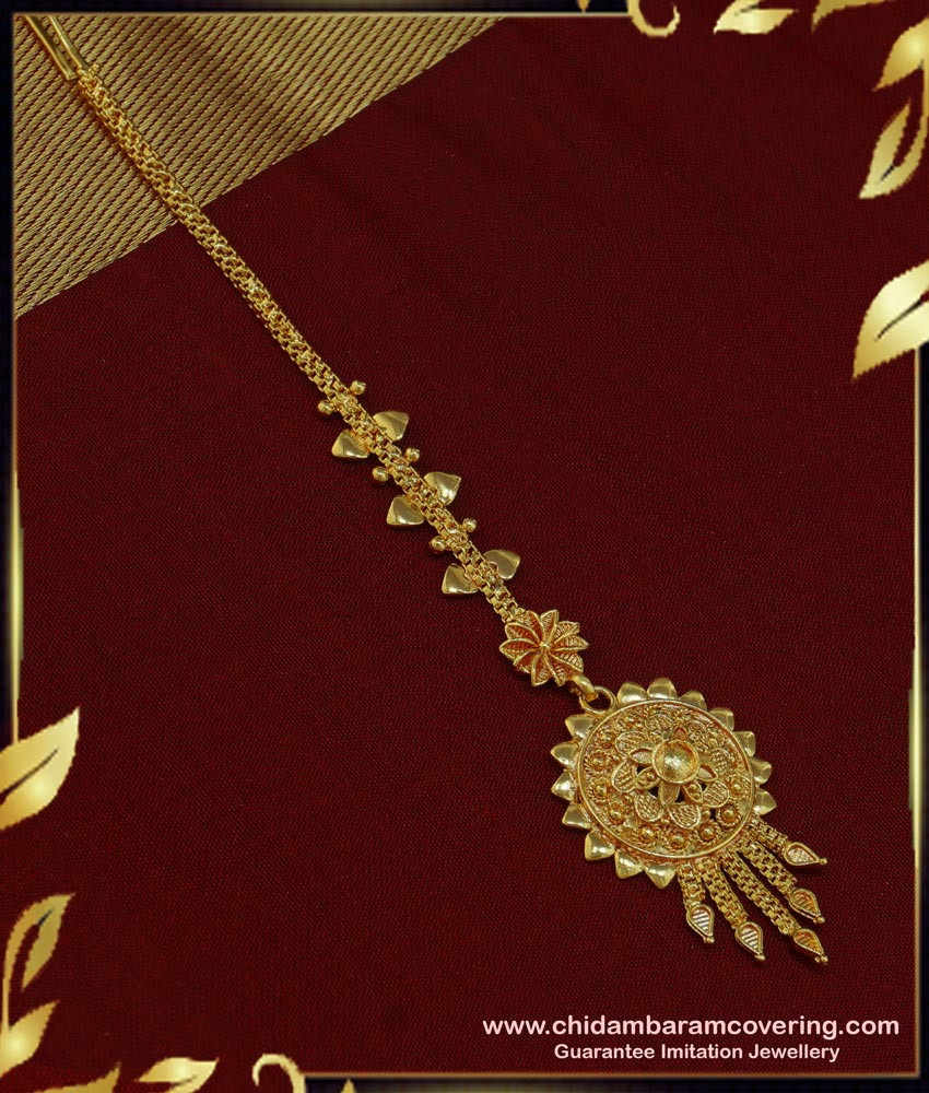 NCT173 - Attractive Flower Designs 1 Gram Gold Wedding Nethi Chutti for Women 