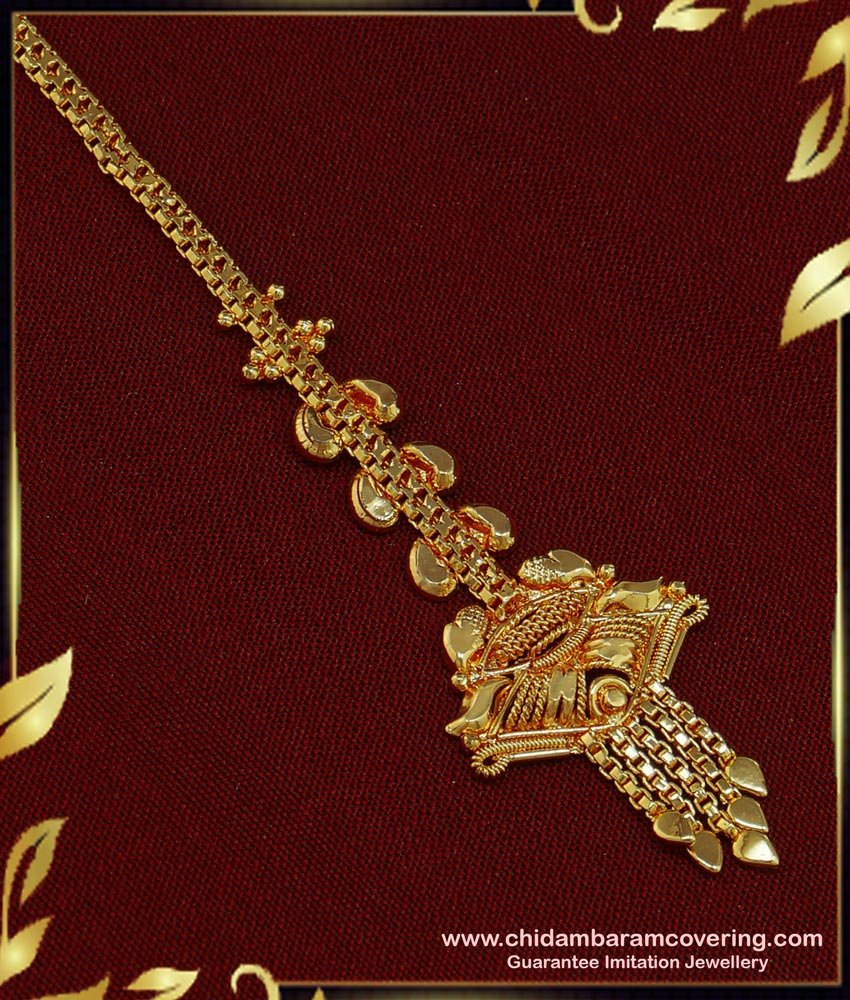 NCT176 - 1 Gram Gold Plain Simple Maang Tikka Gold Design Papidi Billa Buy Online 