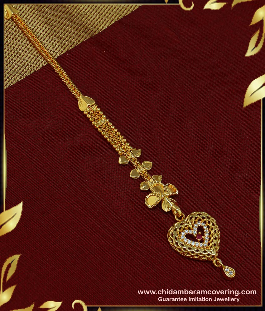 NCT179 - Elegant Look Heart Shape Party Wear Ad Stone Gold Papidi Billa Design Buy Online