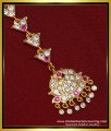 NCT192 - Impon One Gram Gold White and Pink Stone Wedding Nethichutti Bridal Wear Maang Tikka 