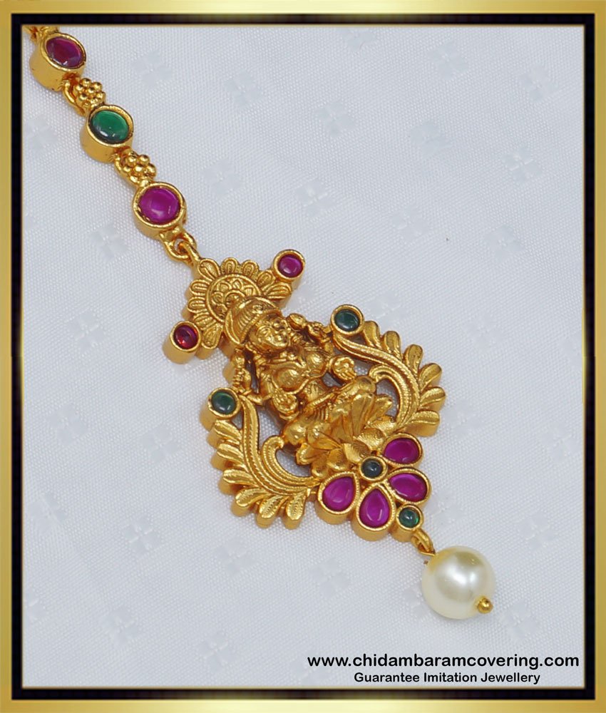 NCT201 - Premium Quality Antique Jewellery Temple Medium Size Nagas Nethichutti for Bride