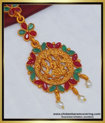 NCT206 - Temple Design Nethichutti Bridal Wear Big Round Maang Tikka Designs Online