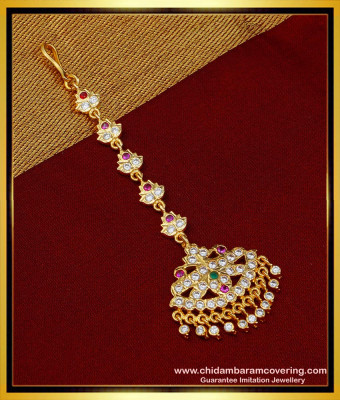 NCT214 - Impon One Gram Stone Nethichutti Bridal Wear Maang Tikka Design