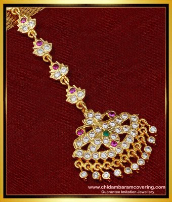 NCT214 - Impon One Gram Stone Nethichutti Bridal Wear Maang Tikka Design