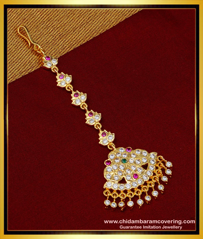 NCT215 - South Indian Impon Jewellery Bridal Wear Maang Tikka Design for Women 