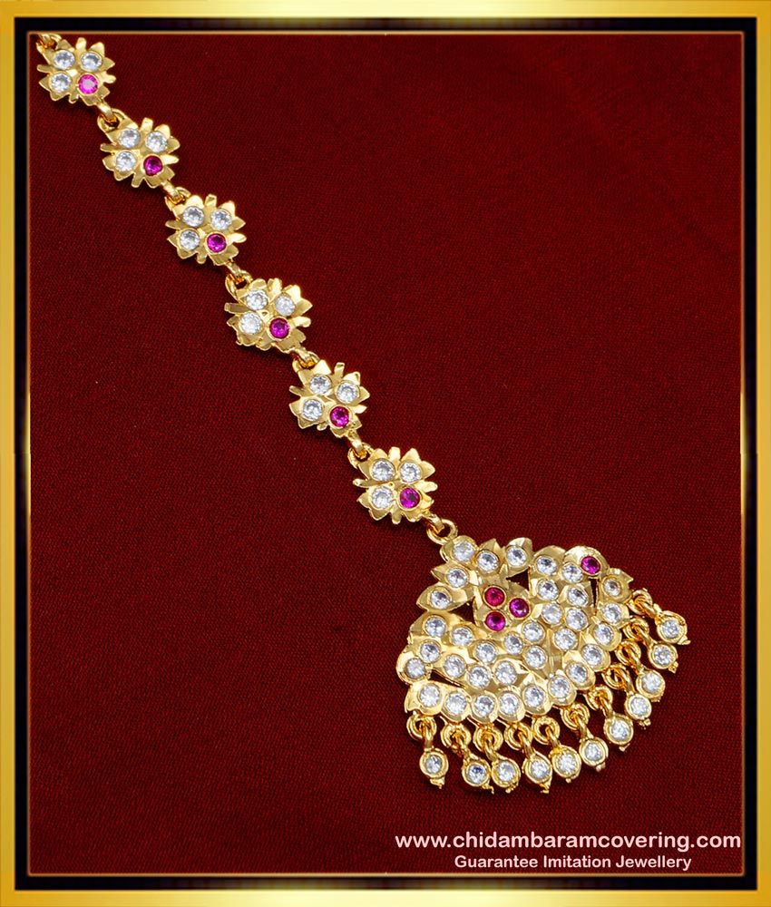 NCT217 - Impon Full Stone Gold Nethichutti Design Buy Indian Bridal Jewellery 