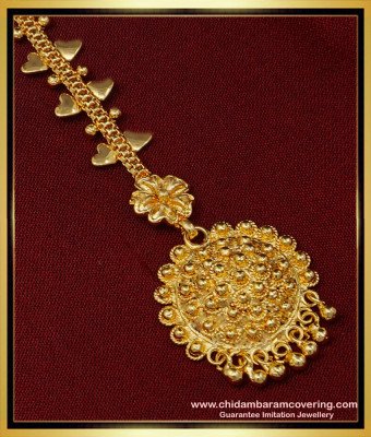 NCT223 - One Gram Gold Plated Light Weight Maang Tikka Design for Women