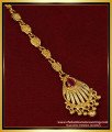 NCT230 - New Ruby Stone Simple Modern Gold Maang Tikka Design for Wedding 