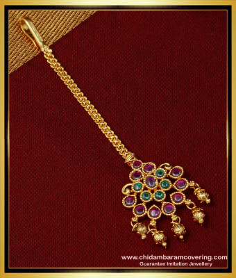 NCT231- Latest Bridal Wear Green and Pink Kemp Stone Bridal Wear Papidi Billa Online 