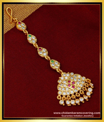 NCT234 - Gold Design Full Stone Impon Nethichutti Design South Indian Bridal Jewellery