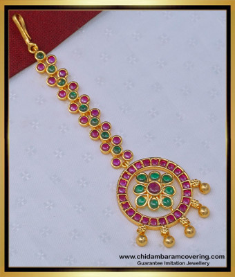 NCT236 - Premium Quality Bridal Wear Kemp Stones Nethuchutti Maang Tikka Online