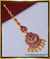NCT237 - Attractive Bridal Wear Ruby Kemp Stone Maang Tikka First Quality Nethuchutti Design