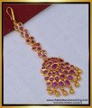 NCT238 - Beautiful Original Kemp Stone Maang Tikka Gold Design One Gram Gold Papidi Billa 