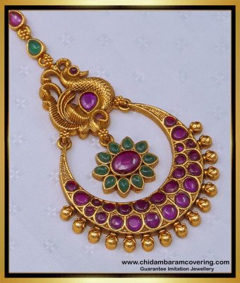 NCT239 - Premium Quality Nagas Jewellery Antique Peacock Design Panjabi Maang Tikka Online