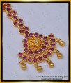 NCT240 - Traditional Lakshmi Design One Gram Gold Kemp Stone Maang Tikka Designs