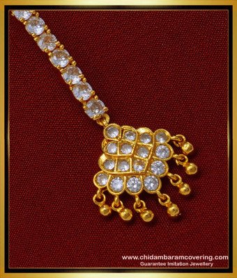 NCT243 - Elegant American Diamond White Stone Maang Tikka Design Online