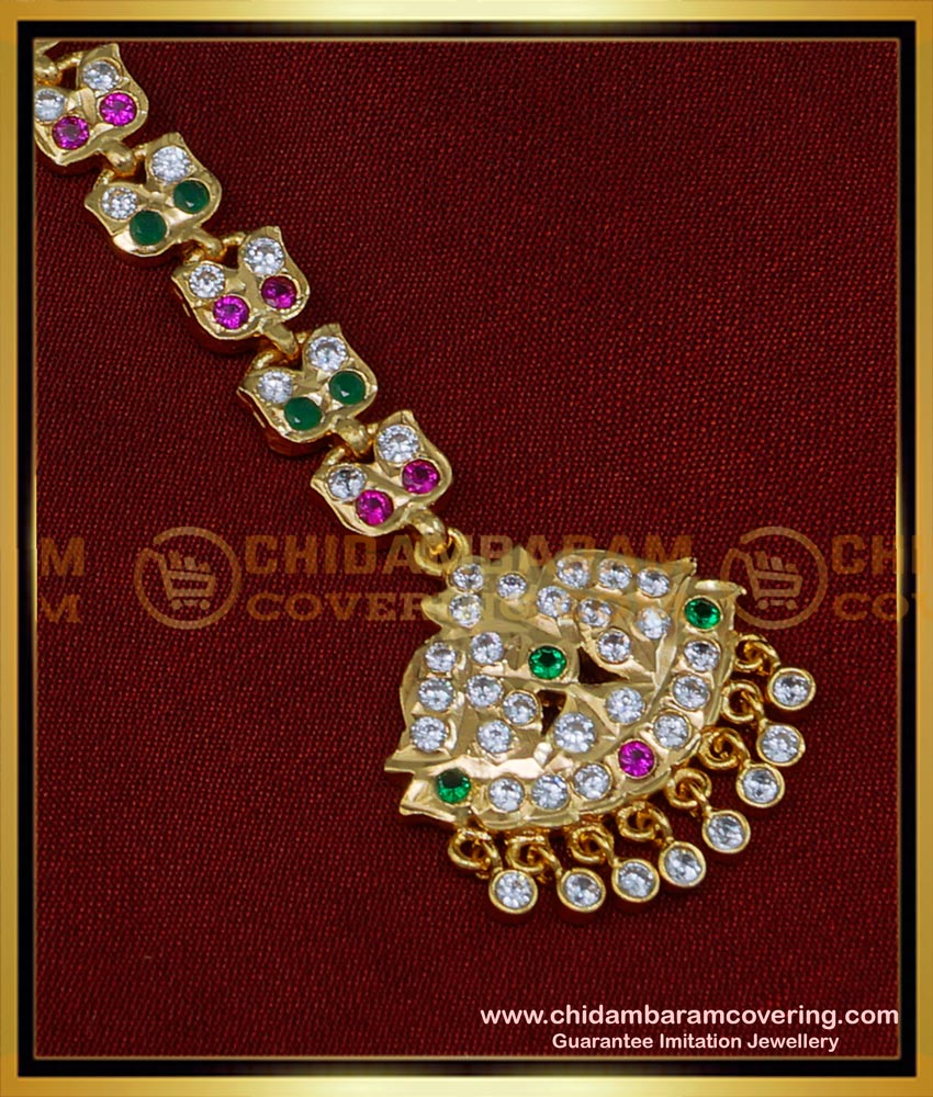 NCT247 - Gold Look Full Stone Maang Tikka Design for Bride 