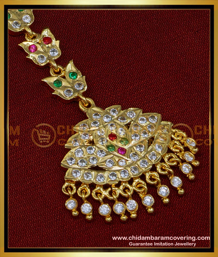 NCT249 - Bridal Wear Impon 1 Gram Gold Maang Tikka Design Online