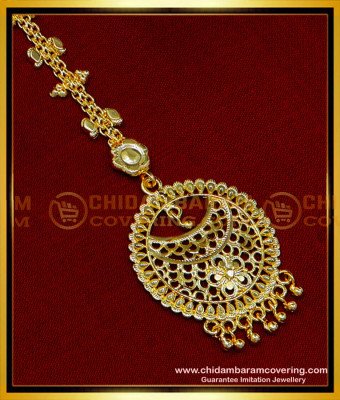 NCT271 - Bridal Wear Light Weight Gold Plated Maang Tikka Designs