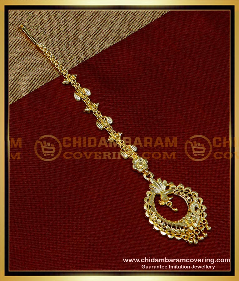 NCT276 - Elegant Peacock Design Gold Plated Maang Tikka Online