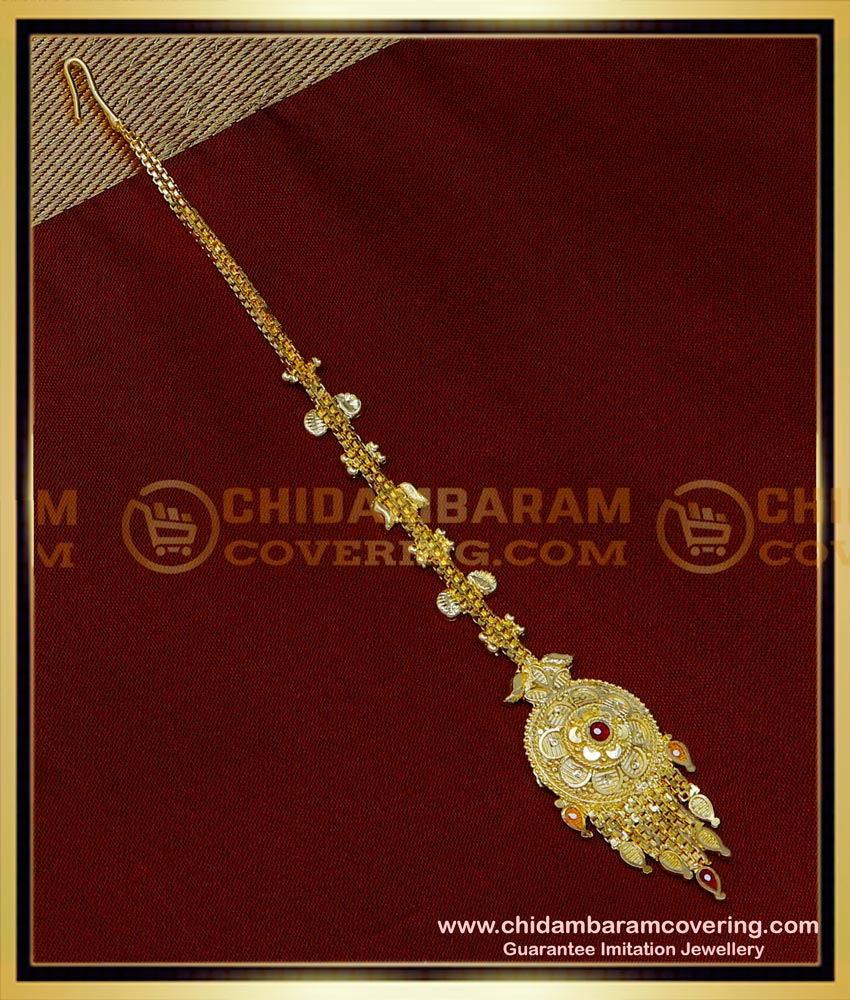 NCT277 - Gold Look Forming Gold Maang Tikka Designs for Bride