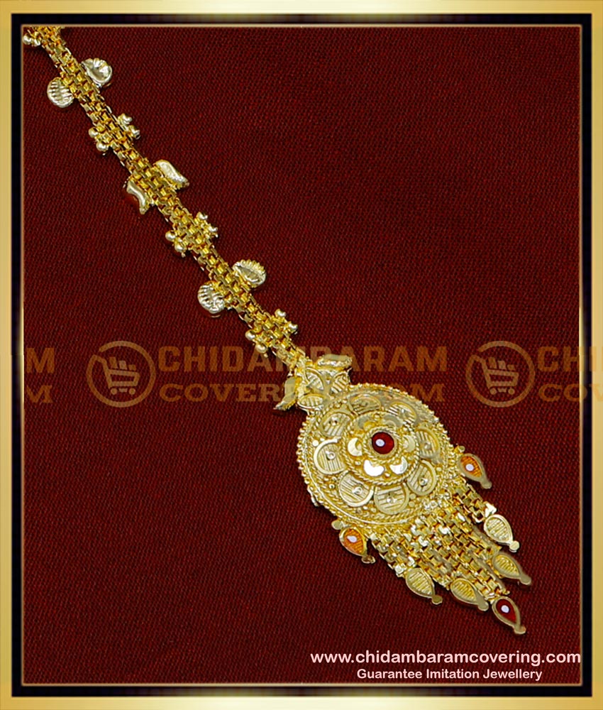 NCT277 - Gold Look Forming Gold Maang Tikka Designs for Bride