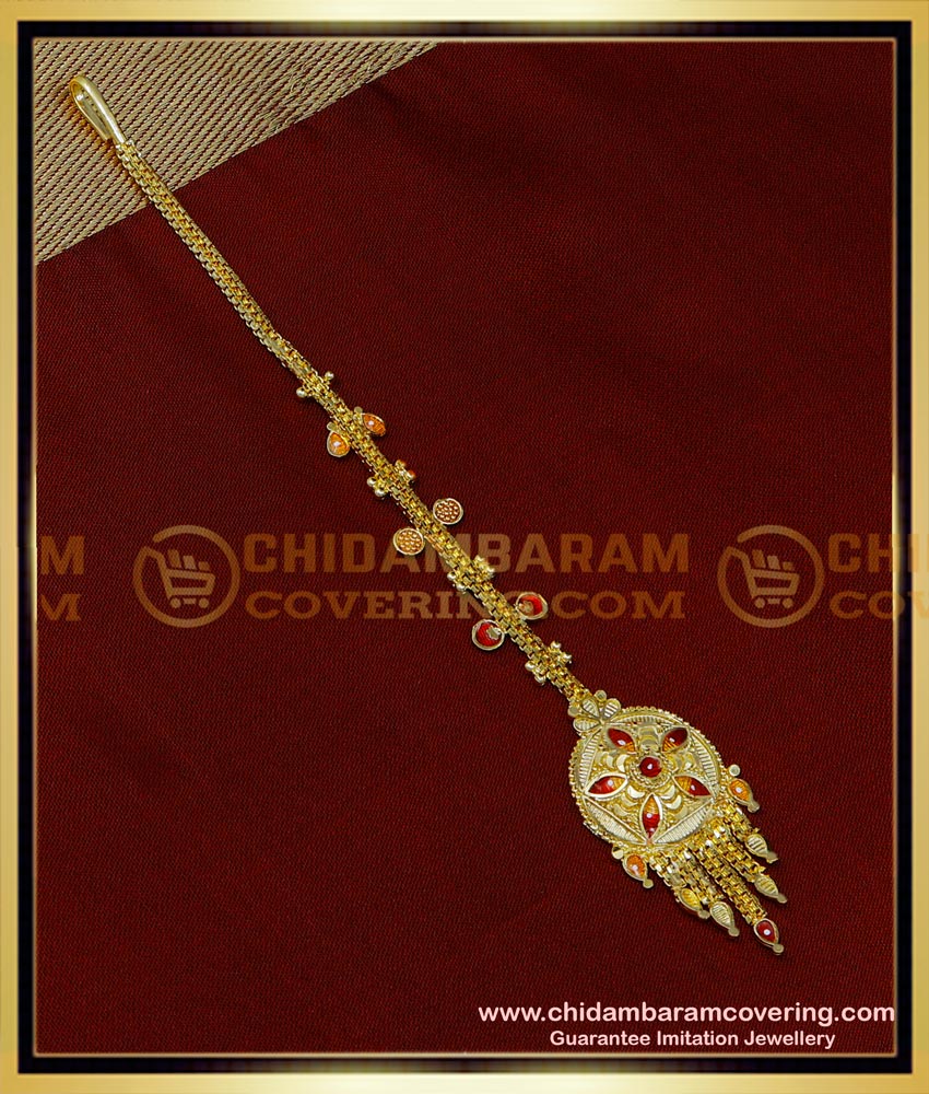 NCT278 - Enamel Flower Forming Gold Plated Maang Tikka Online