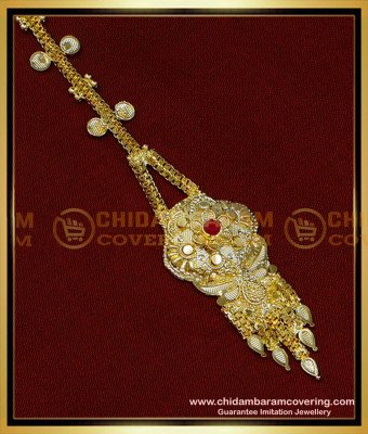 NCT280 - Gold Look Forming Gold Stone Bridal Maang Tikka Online