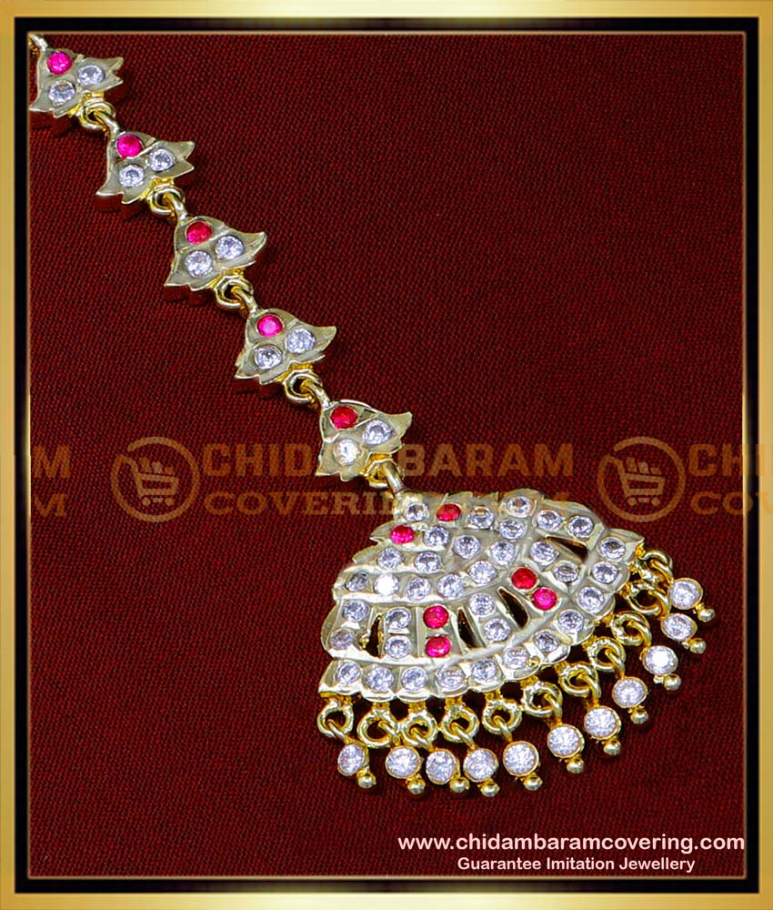 NCT287 - Traditional Impon Stone Nethichutti Designs for Wedding