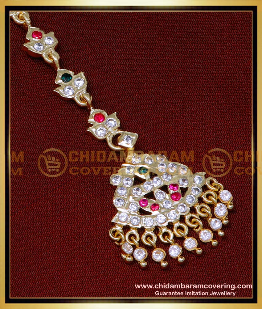 NCT291 - South Indian Jewellery Impon Stone Maang Tikka Online