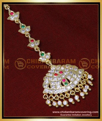 NCT294 - Bridal Wear Gold Design Impon 1 Gram Gold Maang Tikka Online