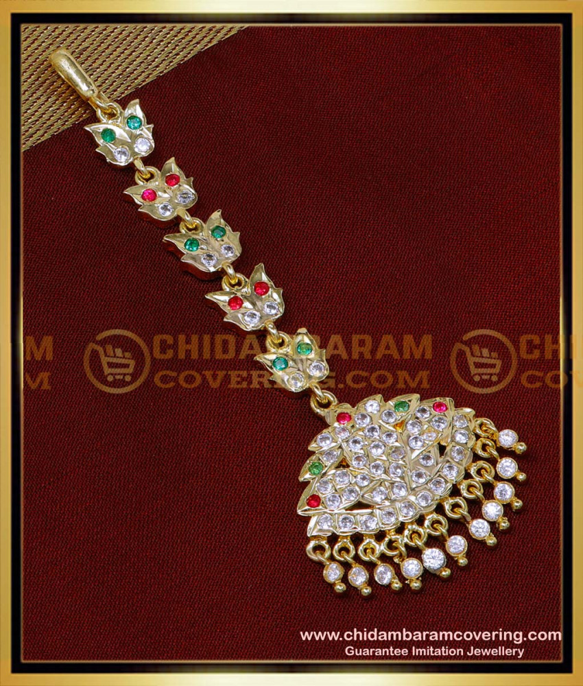 NCT297 - Wedding Maang Tikka Designs Stone Matha Patti for Bride