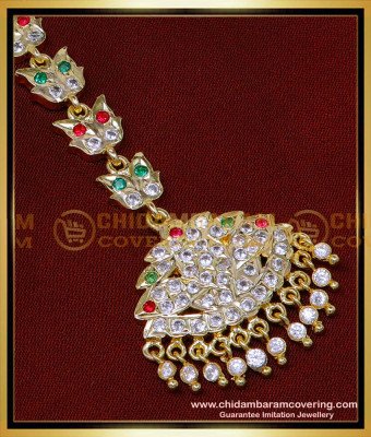 NCT297 - Wedding Maang Tikka Designs Stone Matha Patti for Bride