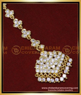 NCT298 - Traditional Nethi Chutti White Stone Matha Patti Jewellery