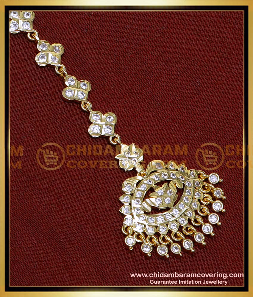 NCT305 - Impon Jewellery White Stone Nethichutti for Bride