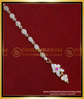 NCT309 - Simple Impon Stone 1 Gram Gold Maang Tikka Design