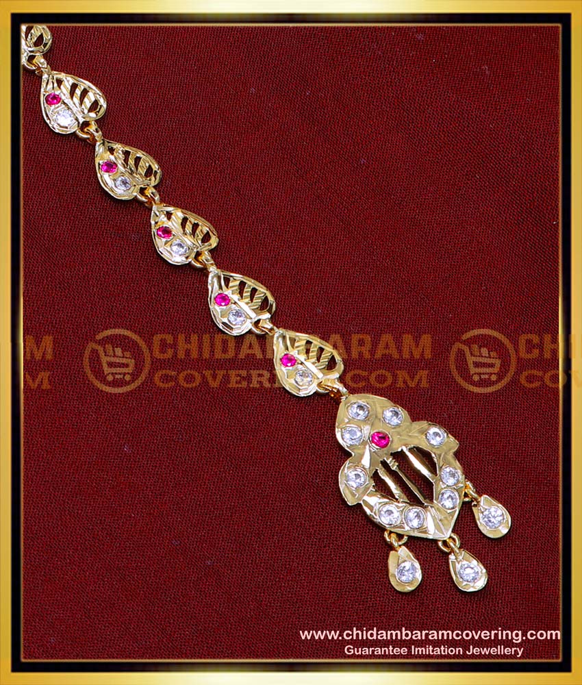 NCT311 - Attractive Gold Maang Tikka Designs for Round Face