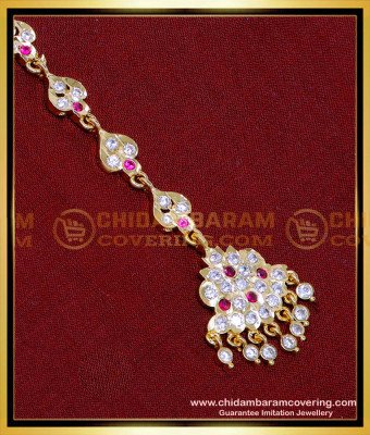 NCT312 - Gold Plated Stone Gold Maang Tikka Ka Design for Women