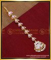 NCT314 - Gold Look White Stone Simple Maang Tikka for Bride