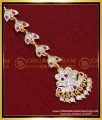 NCT314 - Gold Look White Stone Simple Maang Tikka for Bride