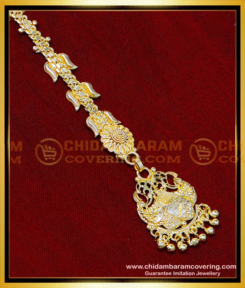 NCT320 - 1 Gram Gold Maang Tikka Gold New Design for Women